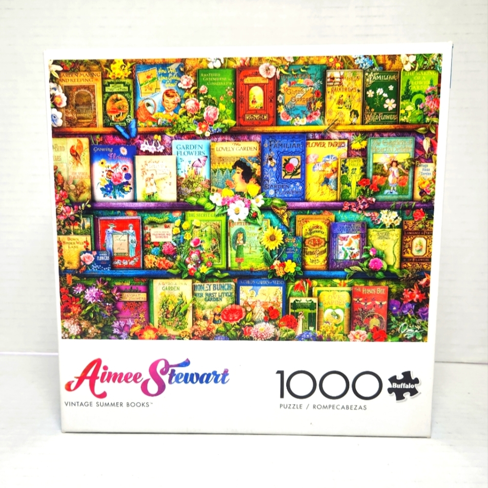 Buffalo Aimee Stewart Vintage Summer Books 1000 pieces Puzzle *COMPLETE*